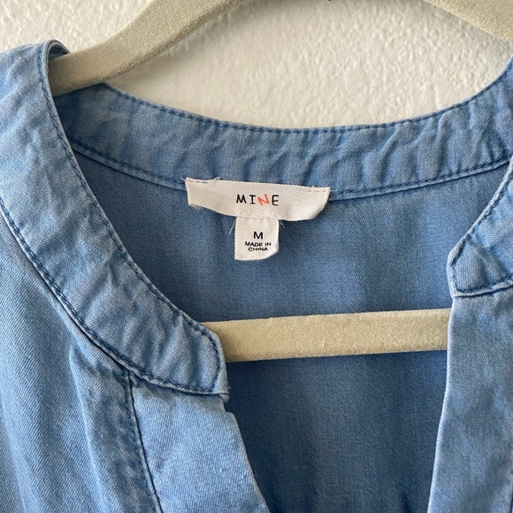 Mine, Soft Denim Boho Sleeve Detailed Blouse - Picture 2 of 3